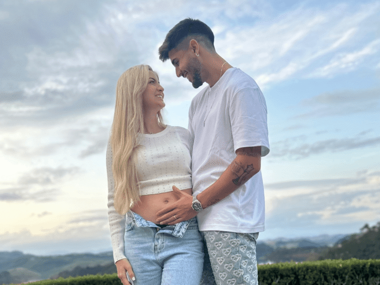 Jogador Lucas Beraldo e a influenciadora Rafaela Albino