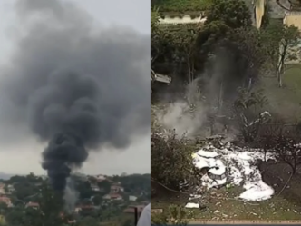 Imagens da queda do avião da Voepass em Vinhedo