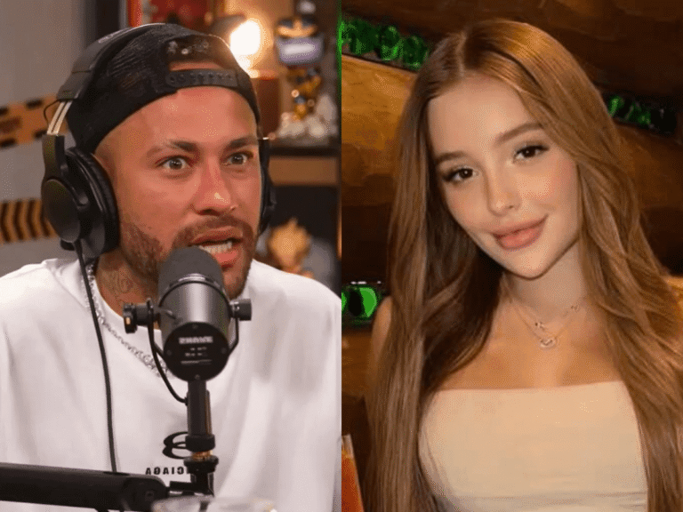 Jogador Neymar e Any Awuada, modelo e garota de programa