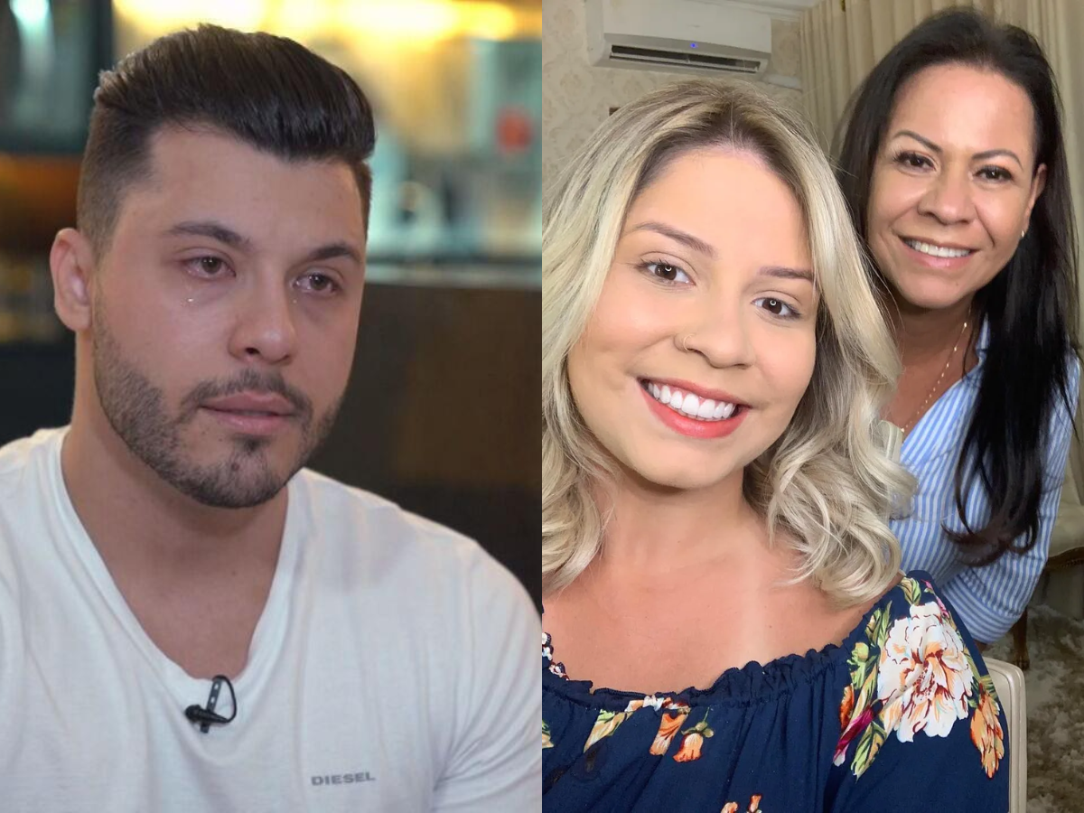 Murilo Huff e Marília Mendonça com sua mãe, Dona Ruth