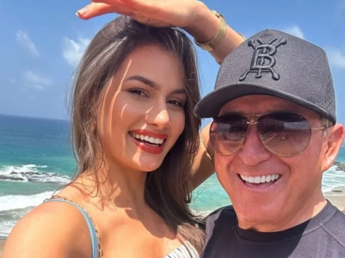 Cantor Amado Batista e Calita Franciele, modelo