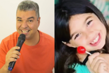 Cantor Guga Fraga e sua filha,