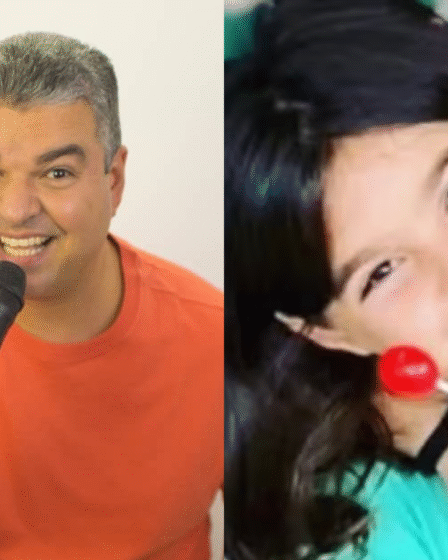 Cantor Guga Fraga e sua filha,