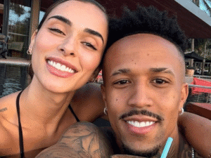 Jogador Éder Militão e influenciadora Tainá Castro