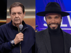 Apresentador Fausto Silva e cantor Alexandre Pires