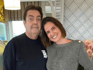 Fausto Silva, o Faustão, com sua esposa, Luciana Cardoso