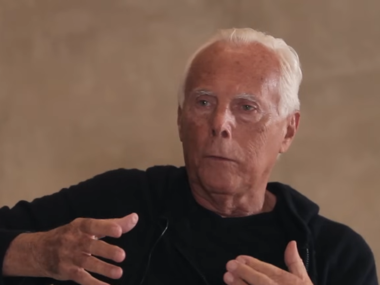 Estilista e empresário Giorgio Armani