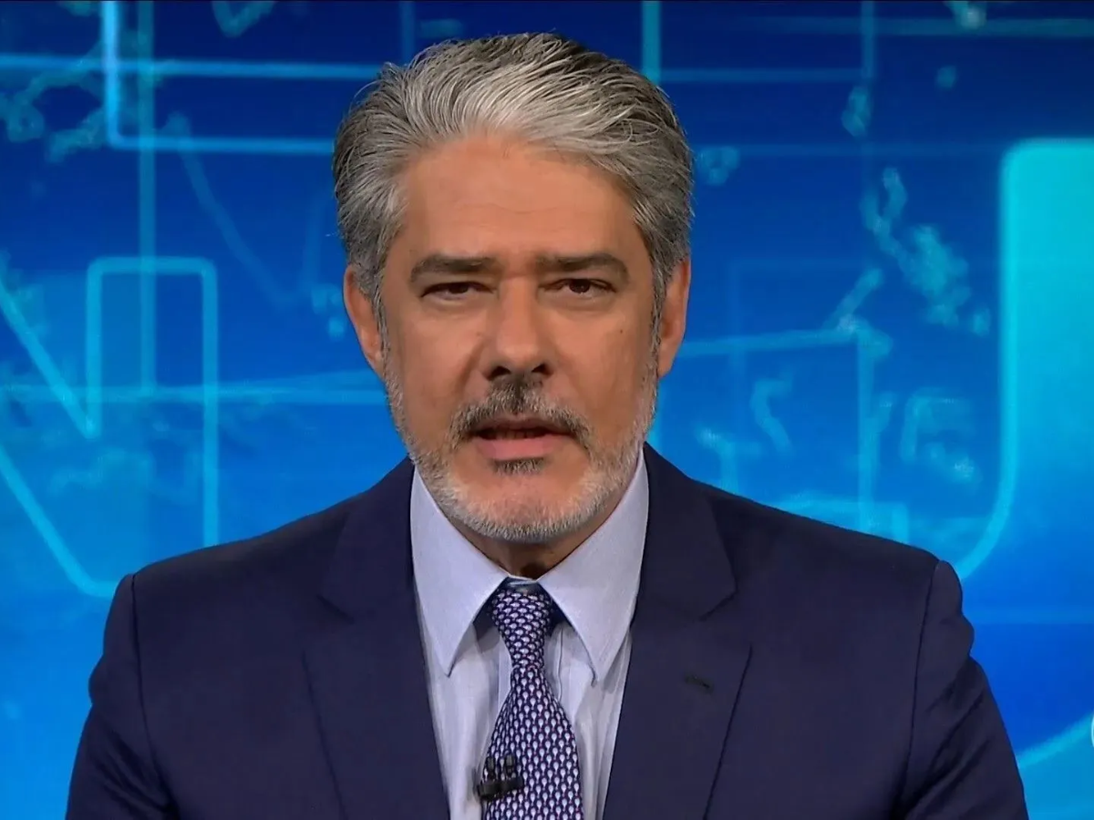 Jornalista William Bonner no Jornal Nacional