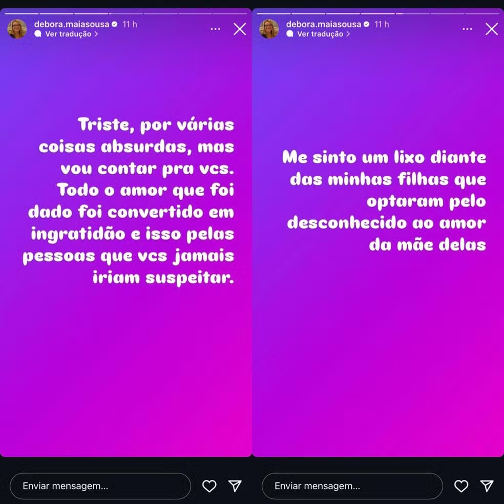 Publicações feitas por Débora Maia, mãe de Mel Maia