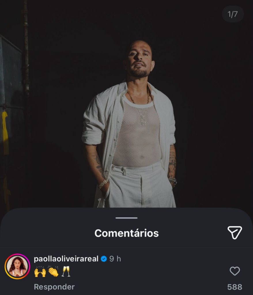 Comentário de Paolla Oliveira em post de Diogo Nogueira