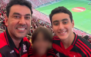 Thales Machado e o dois filhos