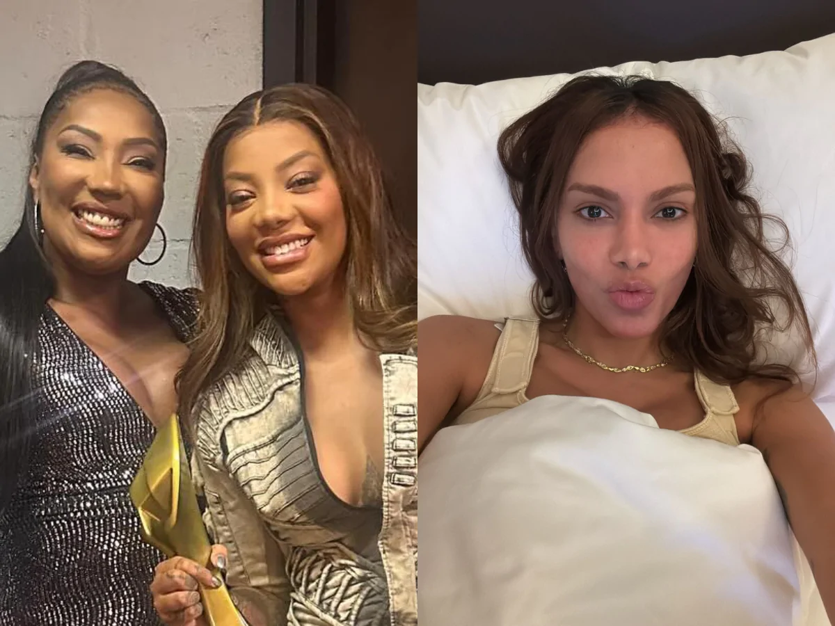 Ludmilla com sua mãe, e Anitta