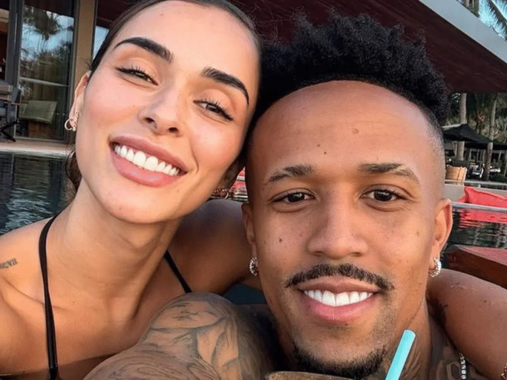 Jogador Éder Militão e influenciadora Tainá Castro