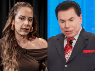 Silvia Abravanel, filha de Silvio Santos, e ele, fundador do SBT