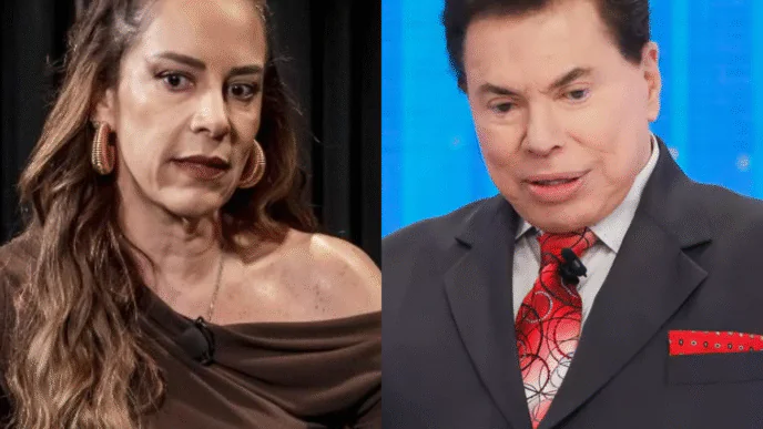 Silvia Abravanel, filha de Silvio Santos, e ele, fundador do SBT