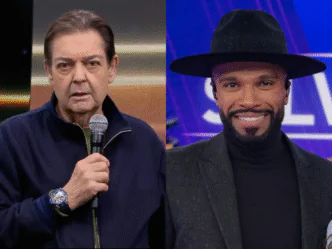 Apresentador Fausto Silva e cantor Alexandre Pires