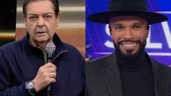 Apresentador Fausto Silva e cantor Alexandre Pires