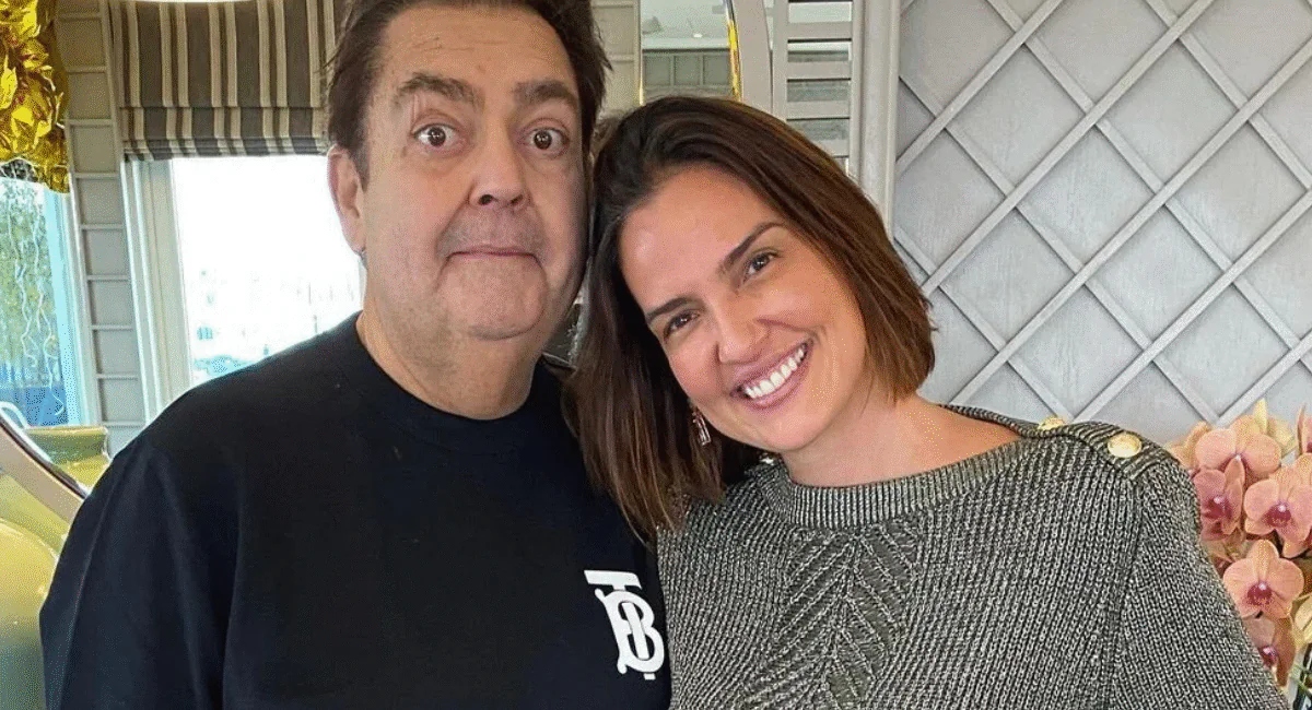 Fausto Silva, o Faustão, com sua esposa, Luciana Cardoso