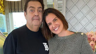 Fausto Silva, o Faustão, com sua esposa, Luciana Cardoso