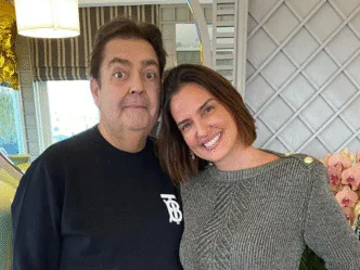 Fausto Silva, o Faustão, com sua esposa, Luciana Cardoso