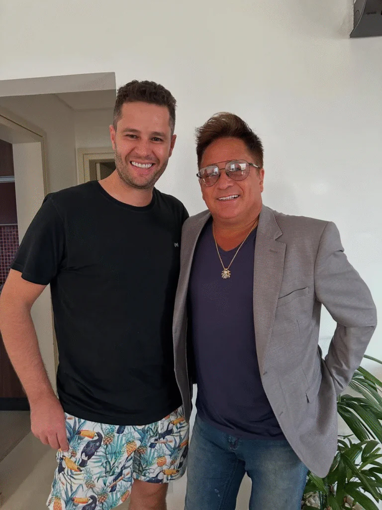 Leonardo e seu filho Pedro