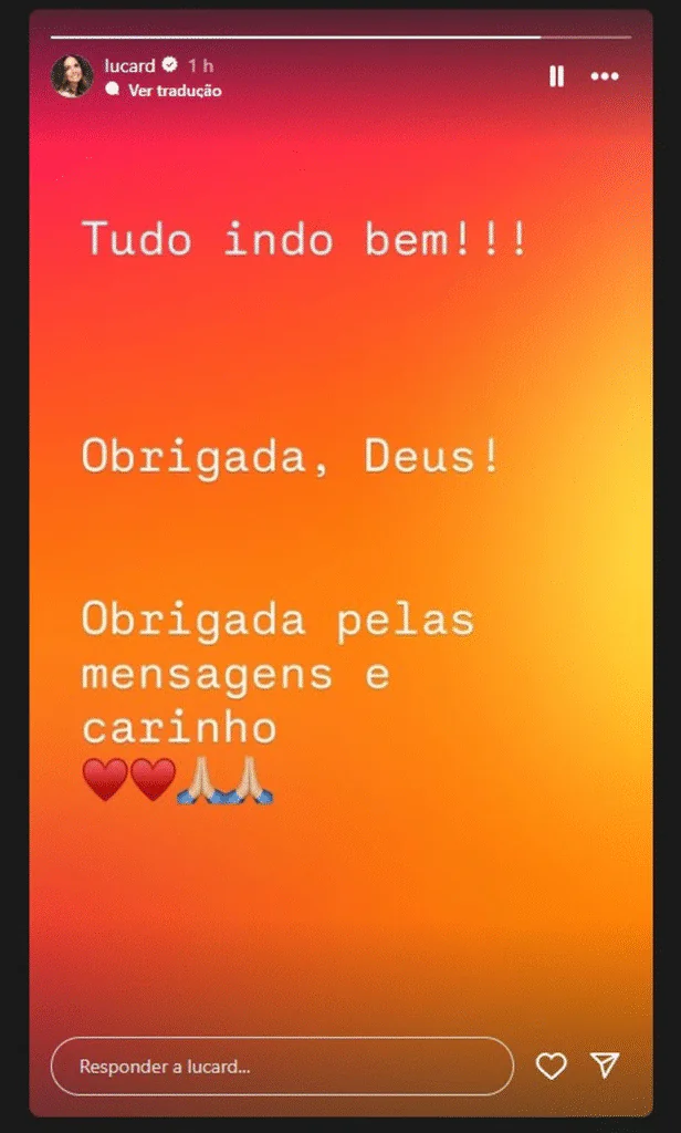 Post de Luciana Cardoso, mulher de Faustão