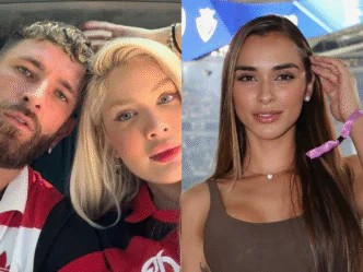 Jogador Léo Pereira e influenciadoras Karoline Lima e Tainá Castro