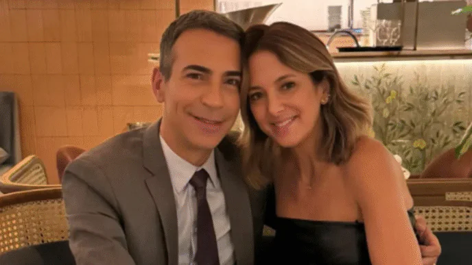 Jornalista César Tralli e apresentadora Ticiane Pinheiro