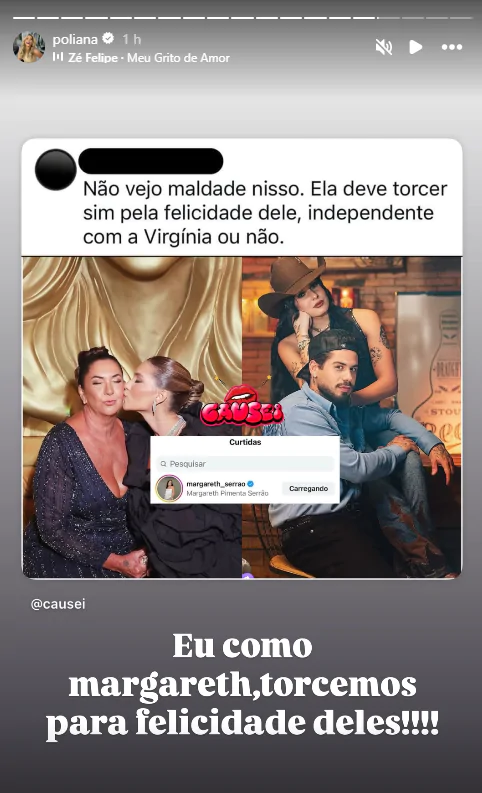 Post de Poliana Rocha, mulher de Leonardo