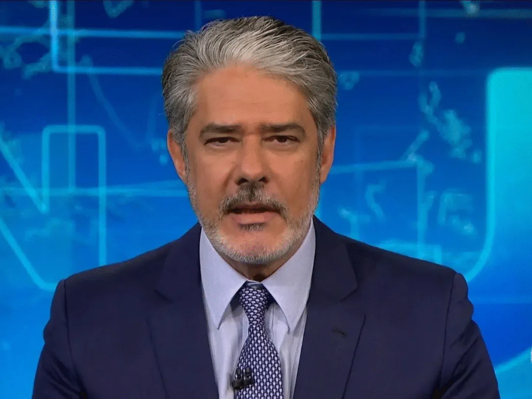 Jornalista William Bonner no Jornal Nacional