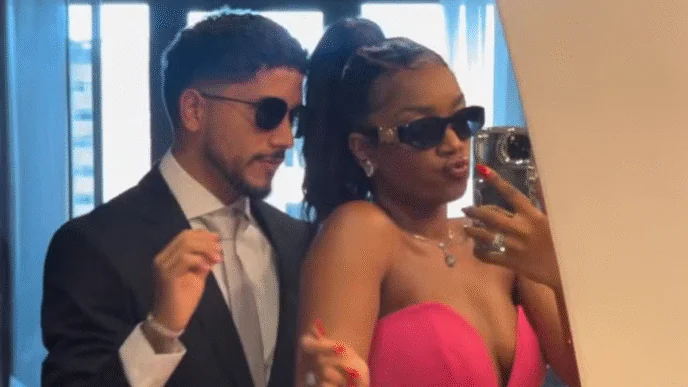 Jogador Yuri Lima e cantora Iza