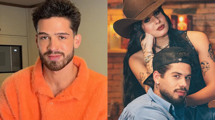 Ator João Guilherme, cantor Zé Felipe e cantora Ana Castela