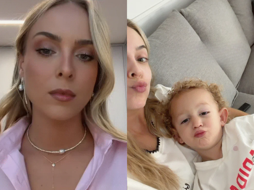 Influenciadora Tata Estaniecki e o filho caçula com o youtube Júlio Cocielo, Caio