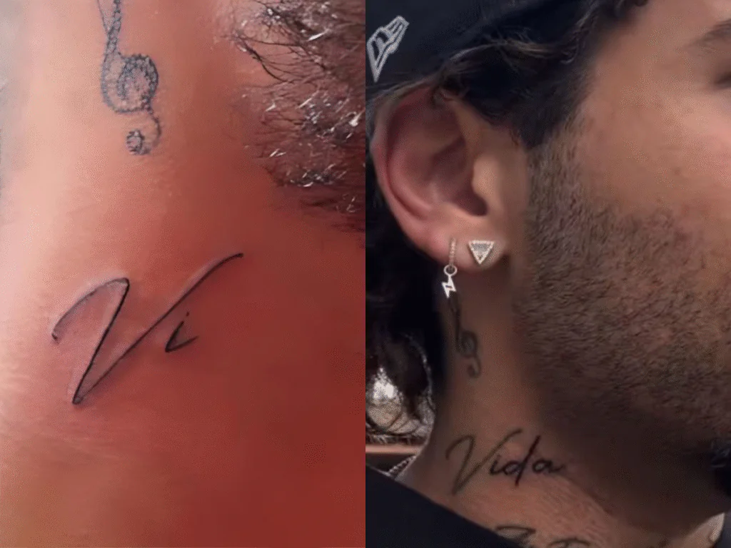Cantor Zé Felipe e Tatuagem feita para a ex-mulher, a influenciadora Virginia Fonseca