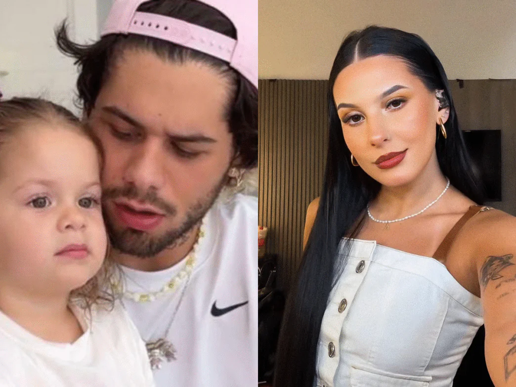 Cantor Zé Felipe, sua filha Maria Flor e cantora Ana Castela