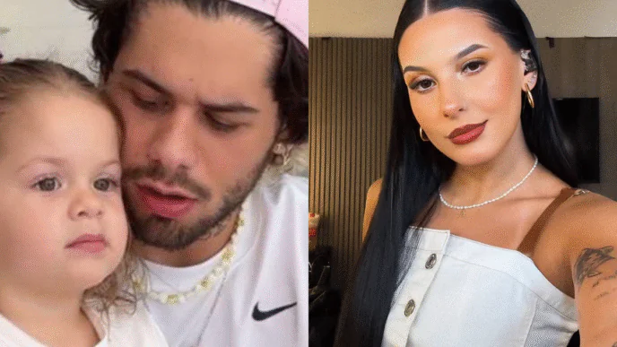 Cantor Zé Felipe, sua filha Maria Flor e cantora Ana Castela