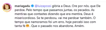 Comentário de Maria Gadú em post de Luiza Possi