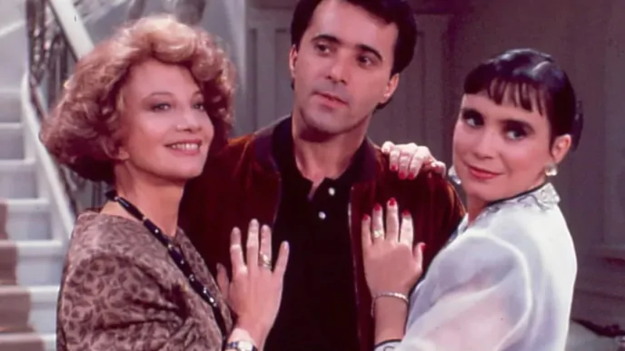 Atores da novela Rainha da Sucata, Glória Menezes, Tony Ramos e Regina Duarte