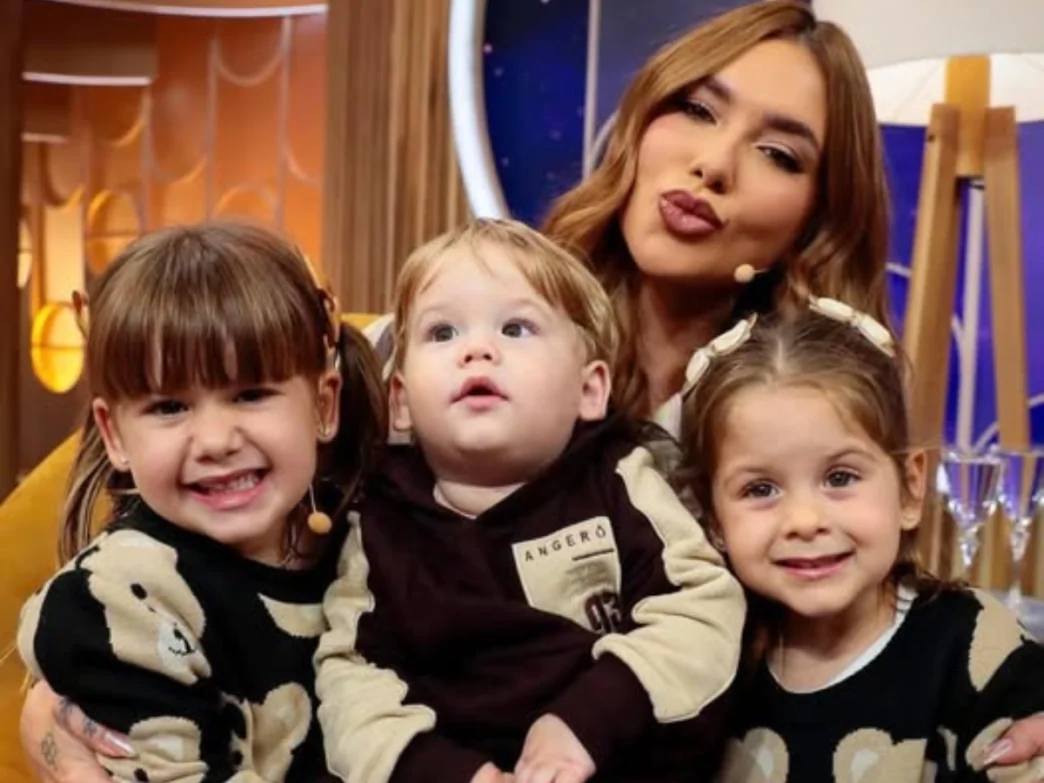 Influenciadora Virginia Fonseca e os três filhos, Maria Alice, Maria Flor e José Leonardo