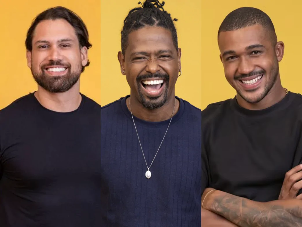 Brigido, Leandro e Matheus, que estão no segundo paredão do BBB 26