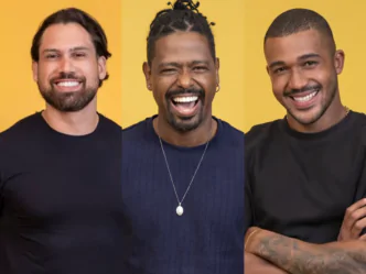 Brigido, Leandro e Matheus, que estão no segundo paredão do BBB 26