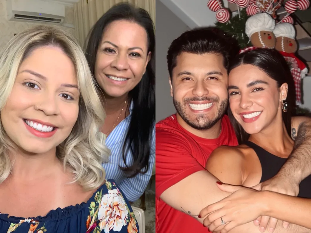 Cantora Marília Mendonça, sua mãe Ruth Moreira, Gabriela Versiani e o noivo, o cantor Murilo Huff