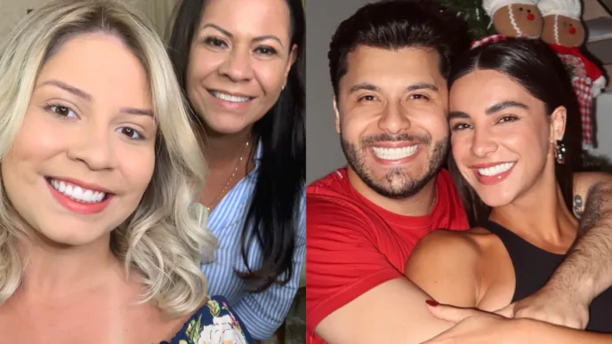 Cantora Marília Mendonça, sua mãe Ruth Moreira, Gabriela Versiani e o noivo, o cantor Murilo Huff