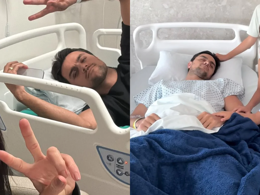 Ator Felipe Simas no hospital