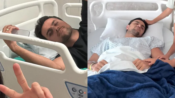 Ator Felipe Simas no hospital