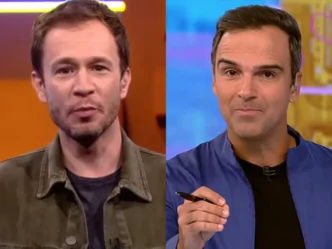 Apresentadores Tiago Leifert e Tadeu Schmidt