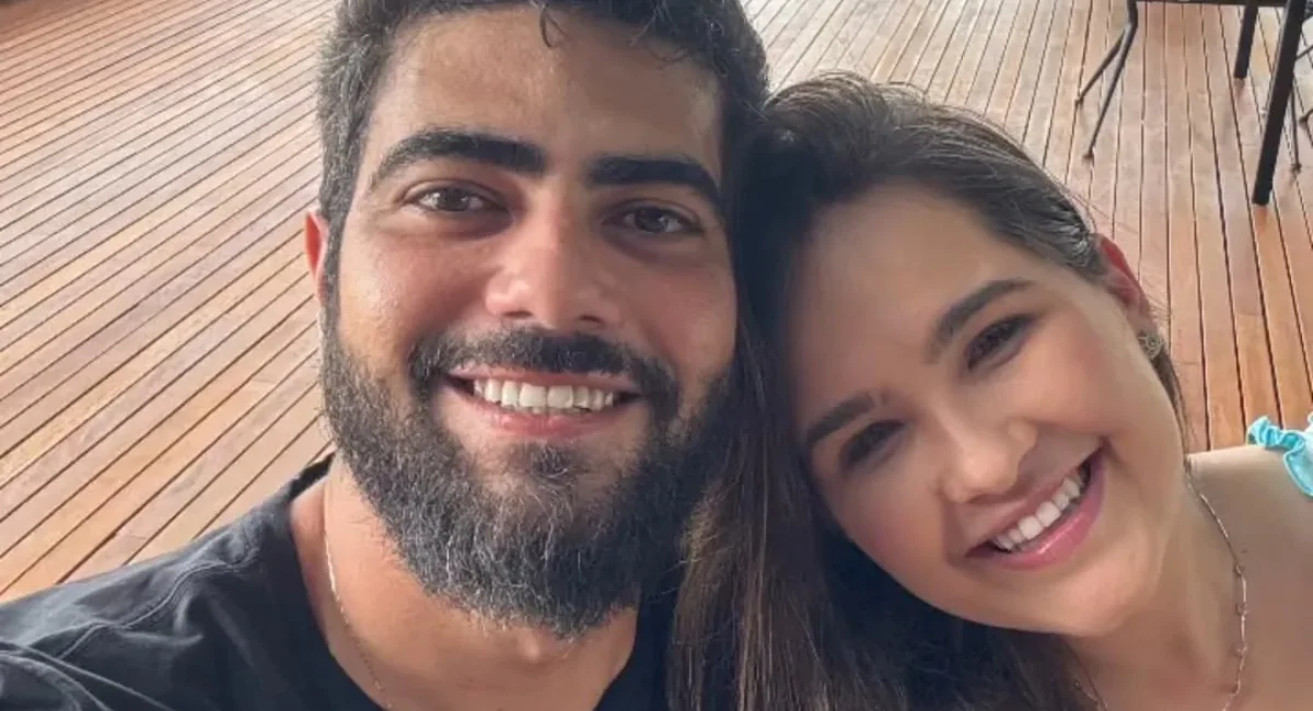 Henrique, da dupla Henrique e Juliano, e a esposa, Amanda Vasconcelos