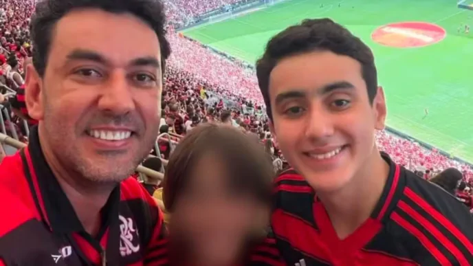 Thales Machado e o dois filhos